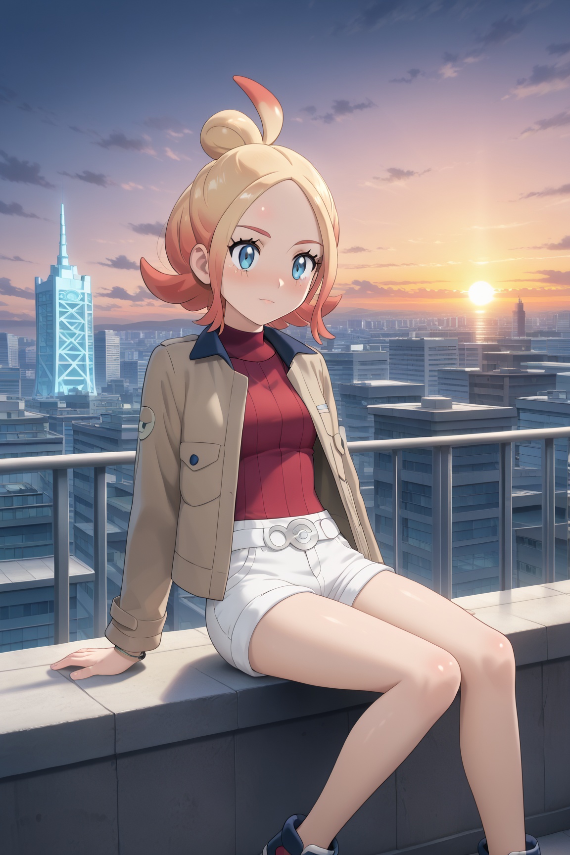 Taunie from pokemon za,  blonde hair,  blue eyes on Tensor.Art