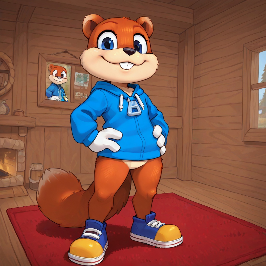 conker,  blue hoodie,  short on Tensor.Art