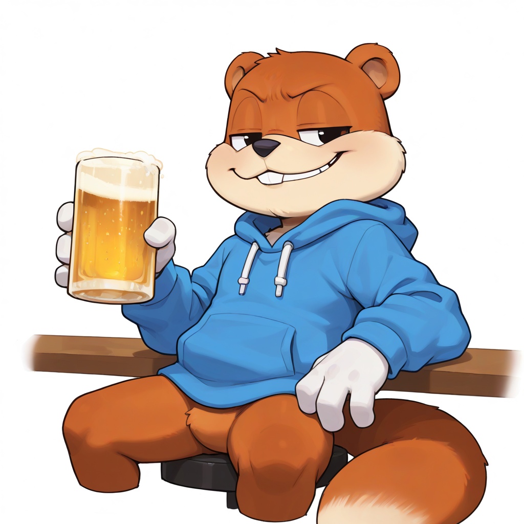 conker,  smug,  white background on Tensor.Art