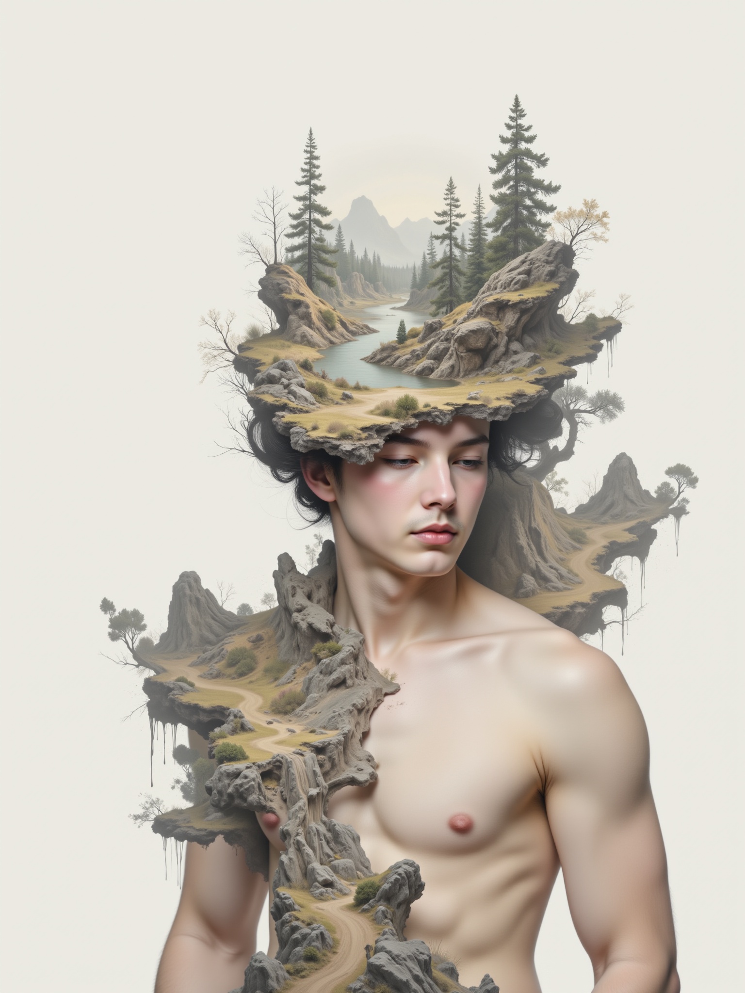 (inner child),  surreal,  simple background on Tensor.Art