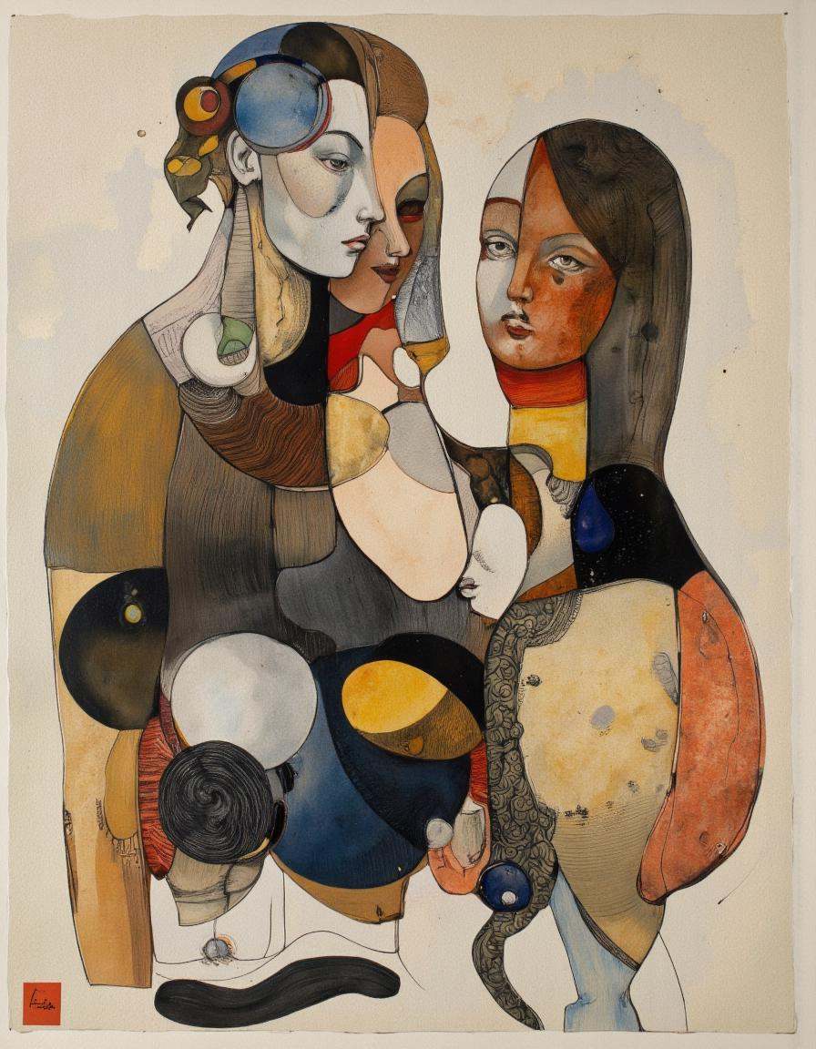 abstract modern concept art depicting Farnese,  by Paul Klee. on Tensor.Art