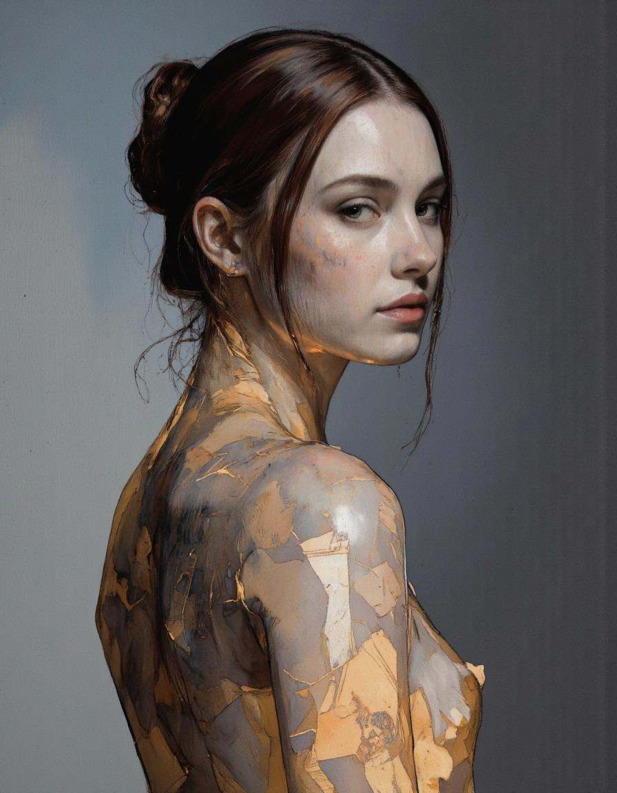 Art by Mark Demsteader. A photo-realistic portrait shoot from a profile camera angle about a close-up portrait of a young...