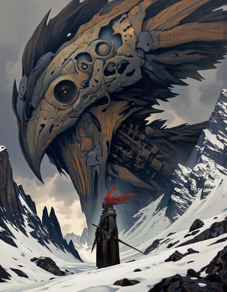 Art par Alexey Egorov. Une illustration numérique sombre et de mauvaise humeur tire à partir d'un angle de caméra de profi...
