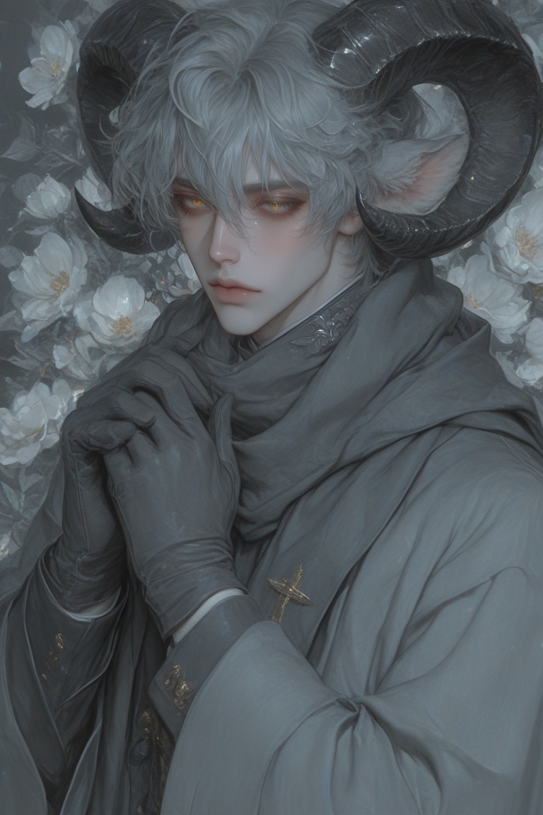 (((ultra detailed))),  1male,  floral background on Tensor.Art