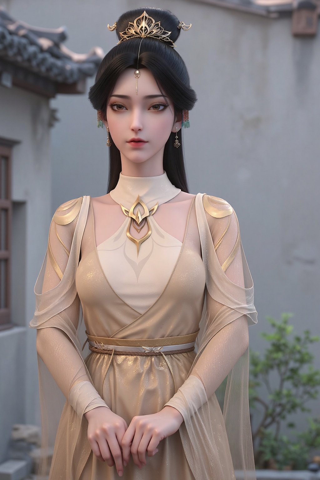 CJJ. She has a fair,  smooth complexion and long,  straight on Tensor.Art
