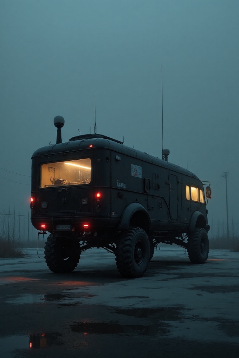 Close-up Simon Stålenhag black vehicle on Tensor.Art