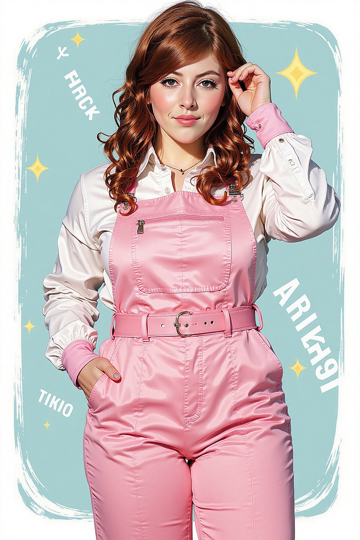 Anime illustration. Kawaii style. 16yo girl. Wearing 1990s Verace clothing. on Tensor.Art