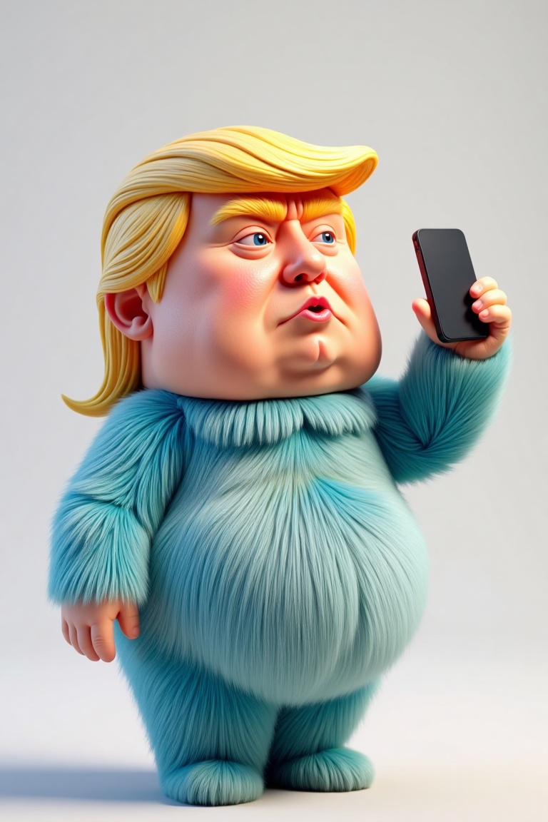 trump make selfie ,  3d character,  isolated on Tensor.Art