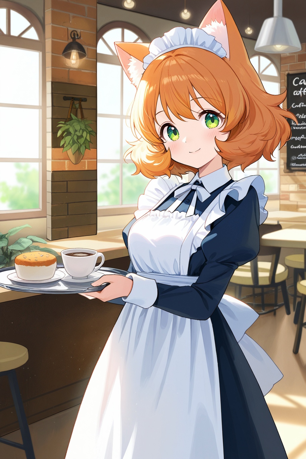1girl,  cat ears,  maid outfit on Tensor.Art