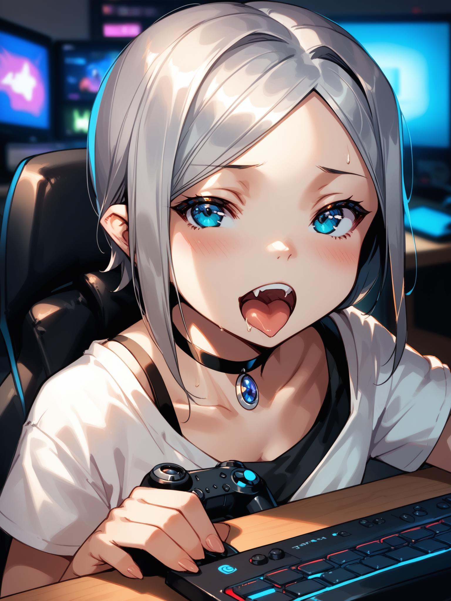 ht_leia,  silver hair,  blue eyes on Tensor.Art