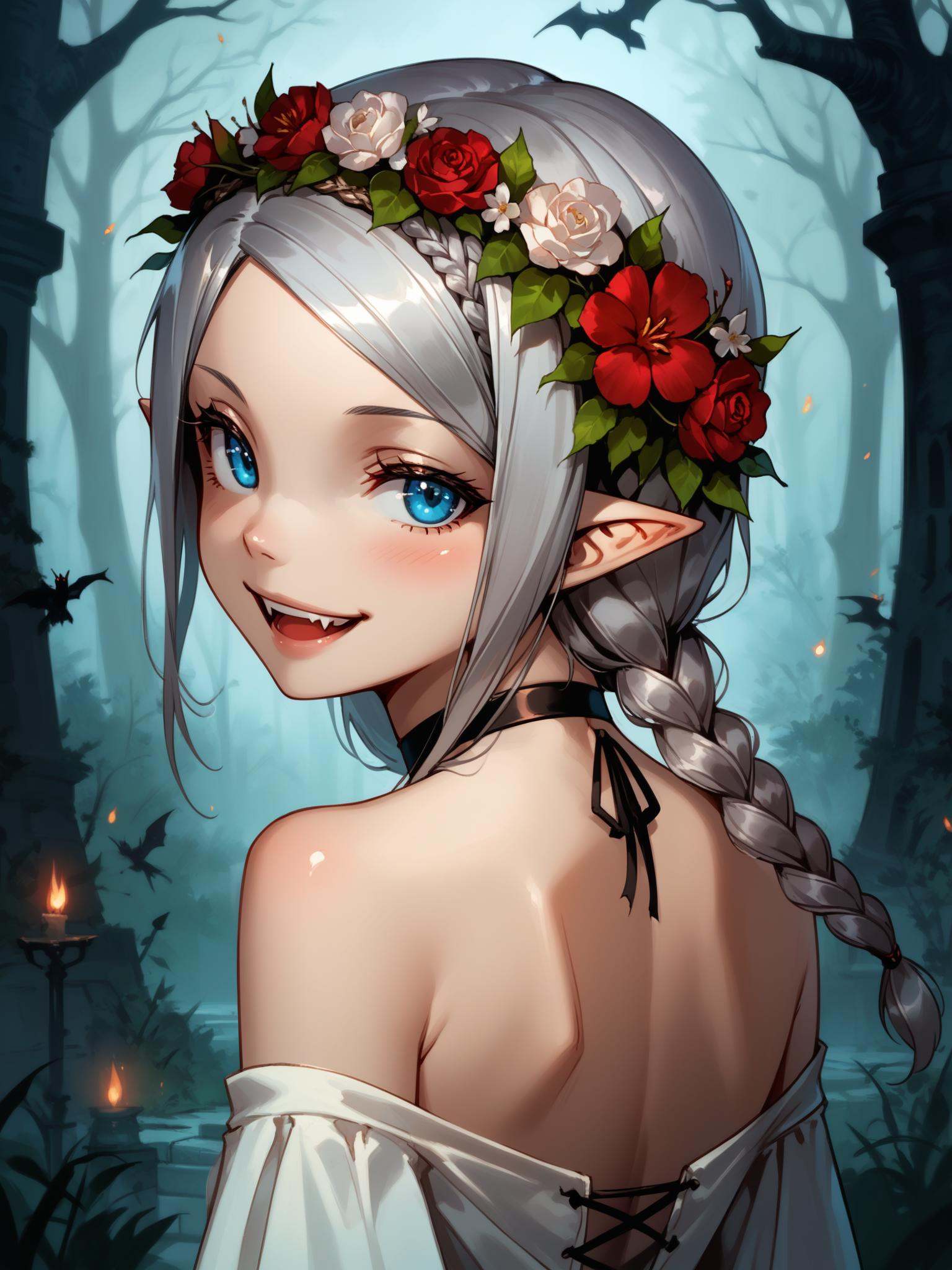 ht_leia,  silver hair,  blue eyes on Tensor.Art