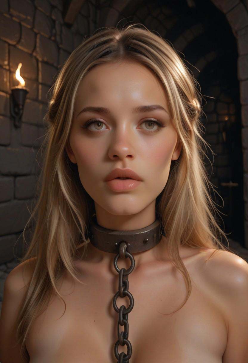 portrait of Guin,  slave girl,  dungeon on Tensor.Art