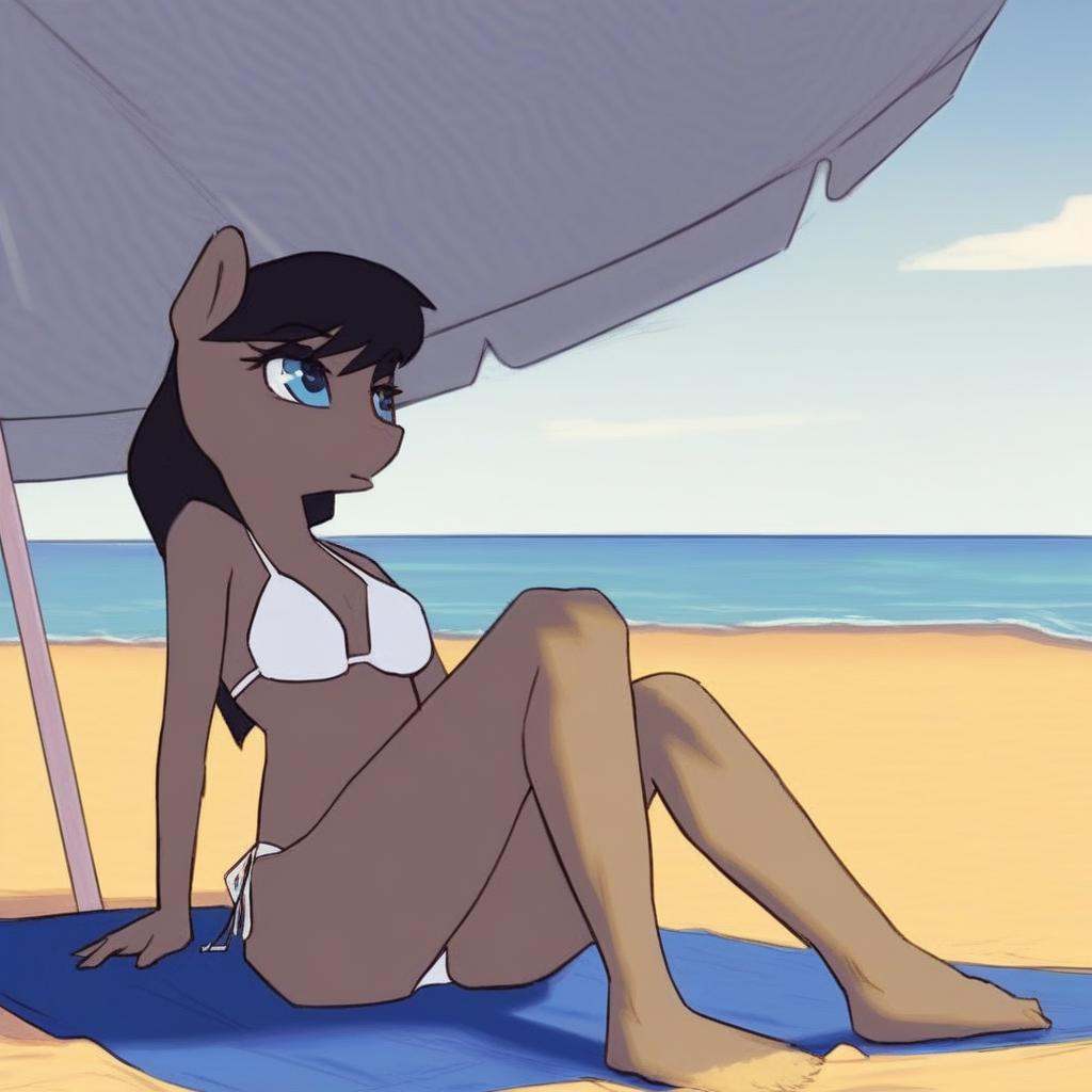 Melody_(character),  Outside,  at the beach on Tensor.Art