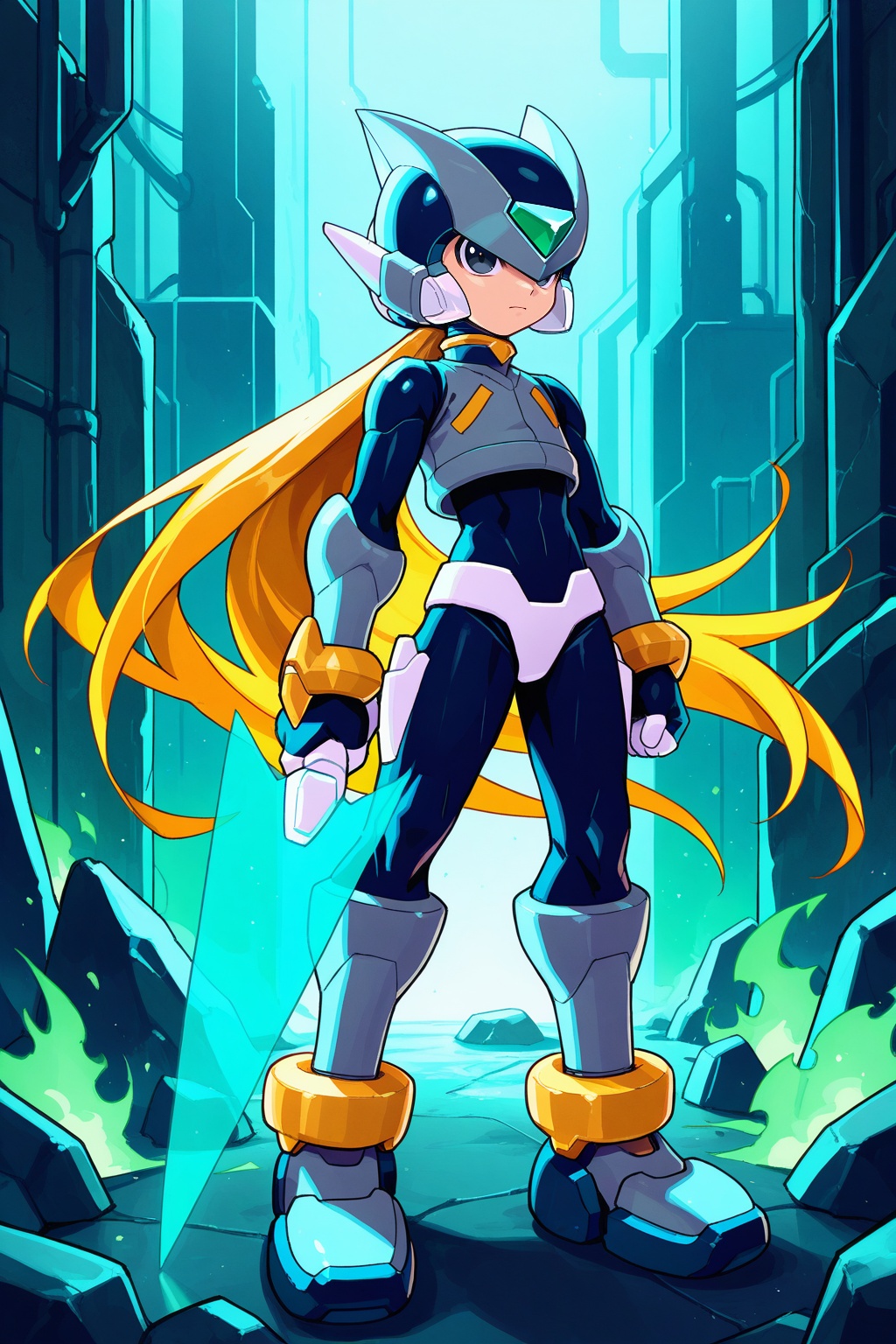 detailed face,  rockman,  megaman_zero on Tensor.Art