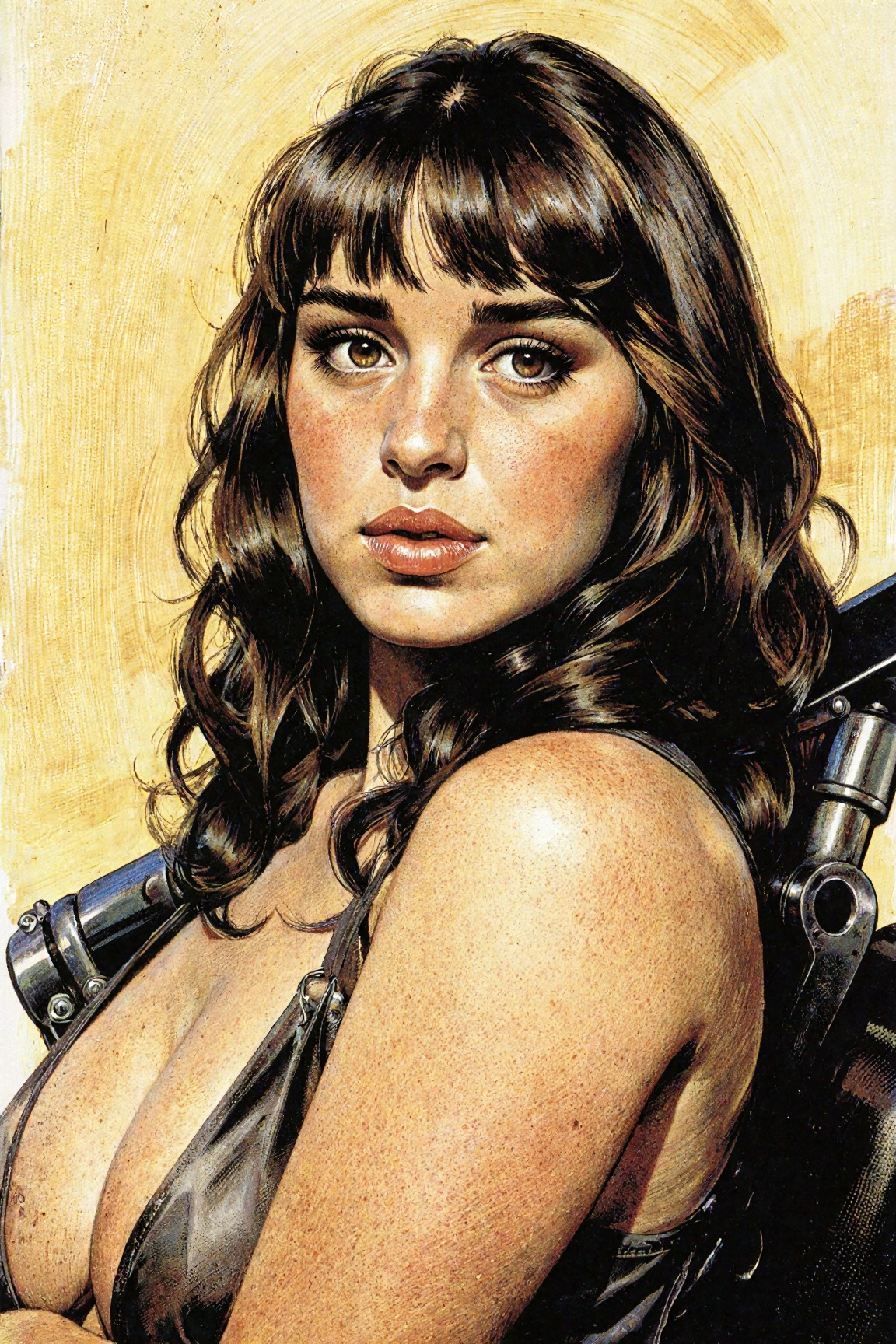 Frank Frazetta style illustration. Close-up portrait of Lanie on Tensor.Art
