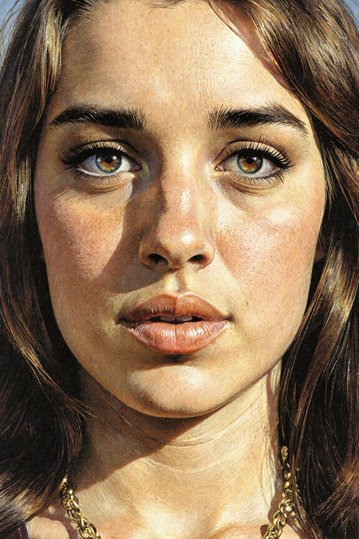 Frank Frazetta style illustration. Close-up portrait of Lanie on Tensor.Art