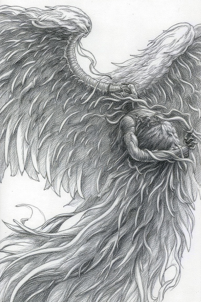 ((p3nc1lsketch drawing Woven from the shackles of the lyrics of sins silence is my covenant)),  a rescript from the antith...