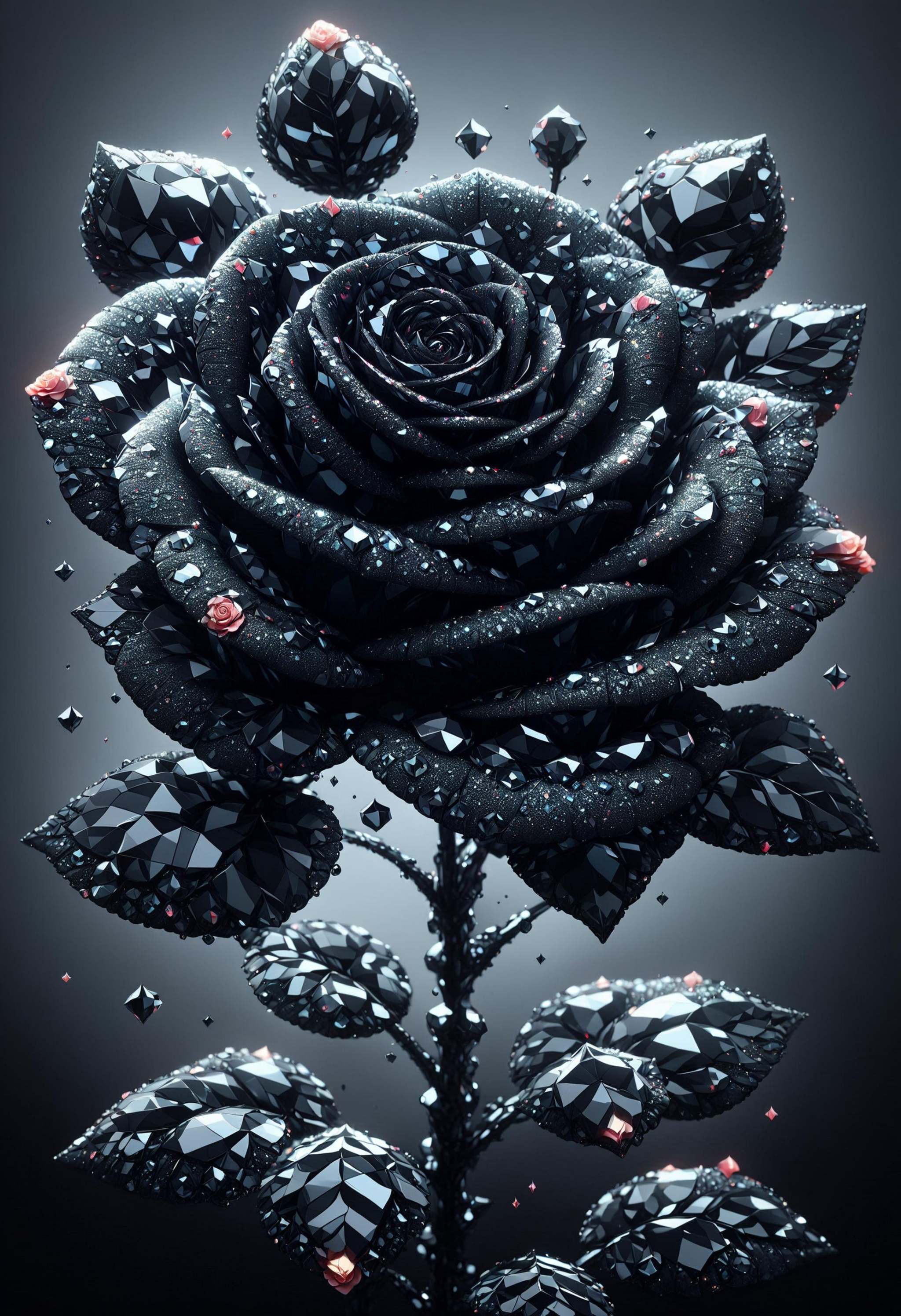 Techno Rose,  Hurricane,  digital art by Anna Dittmann on Tensor.Art
