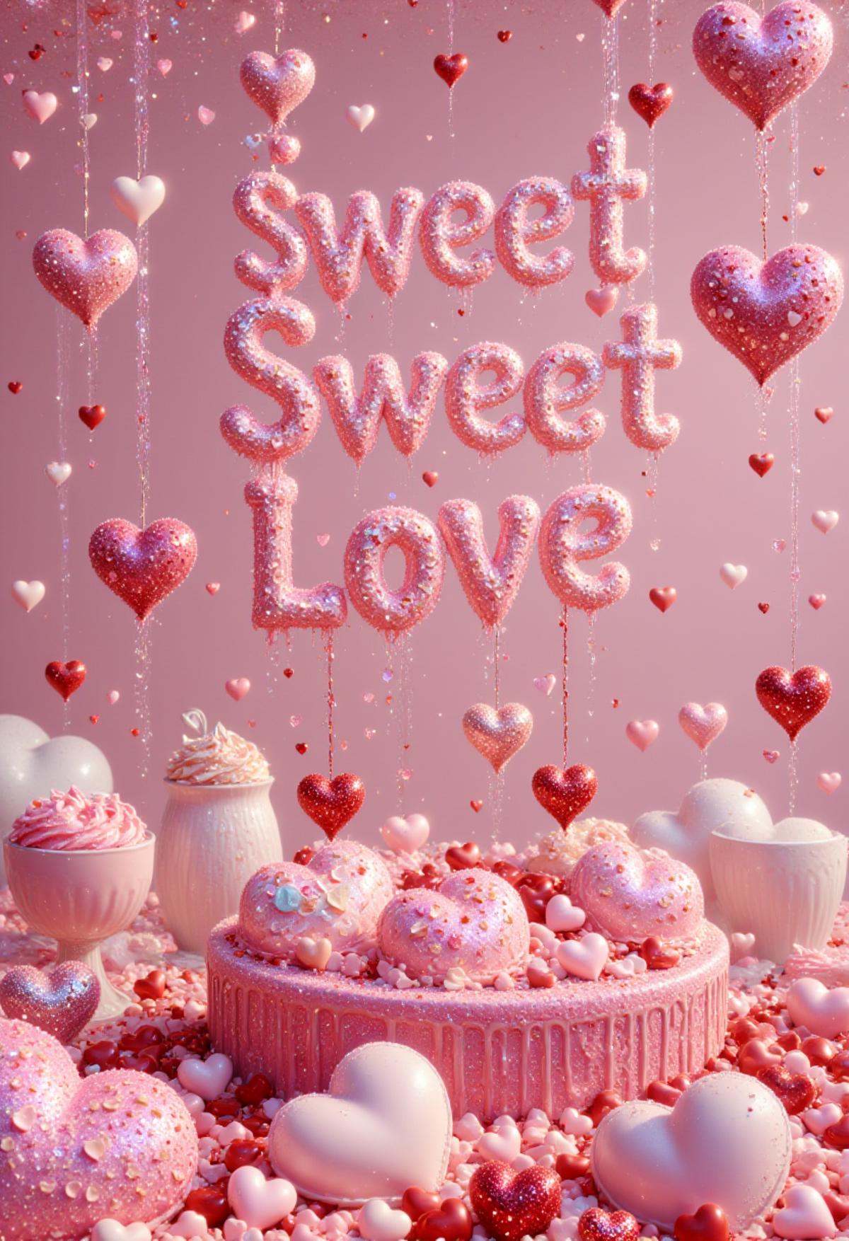 sweetlove,  hearts,  glitters on Tensor.Art