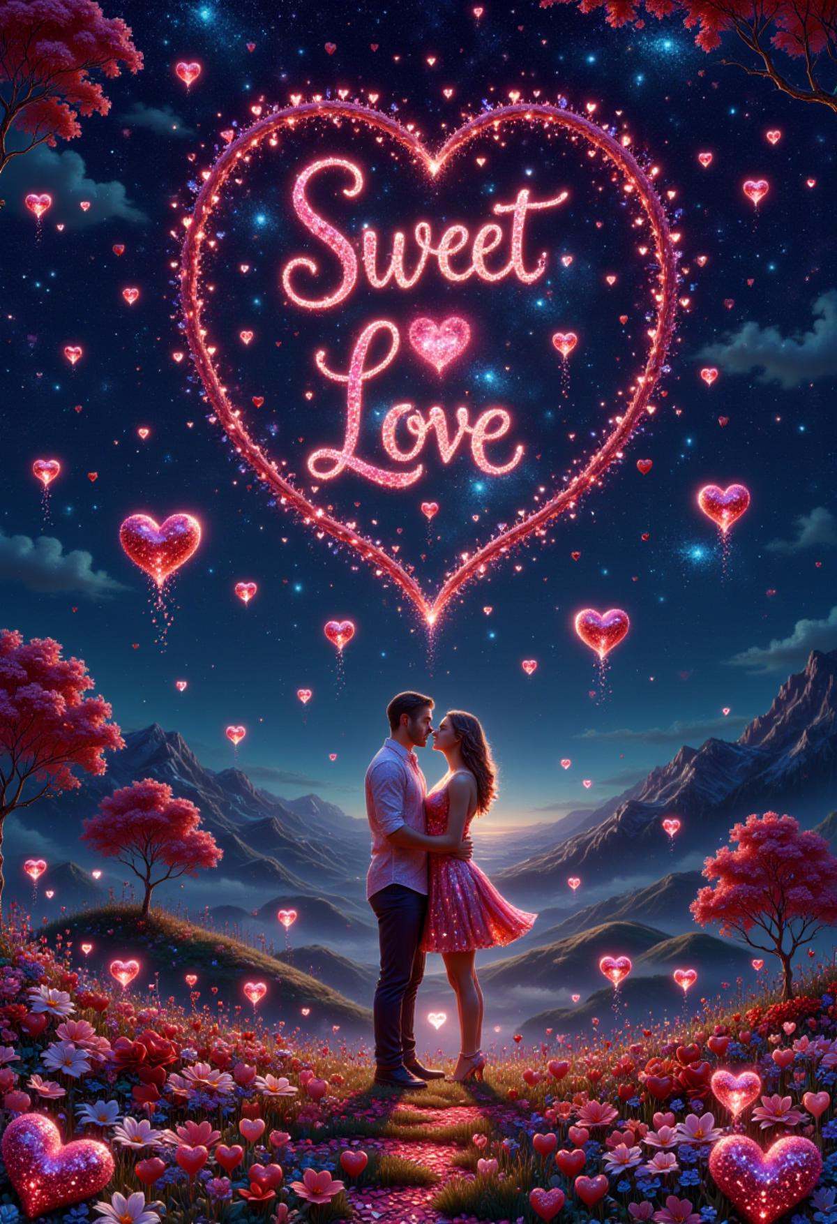 sweetlove,  hearts,  glitters on Tensor.Art