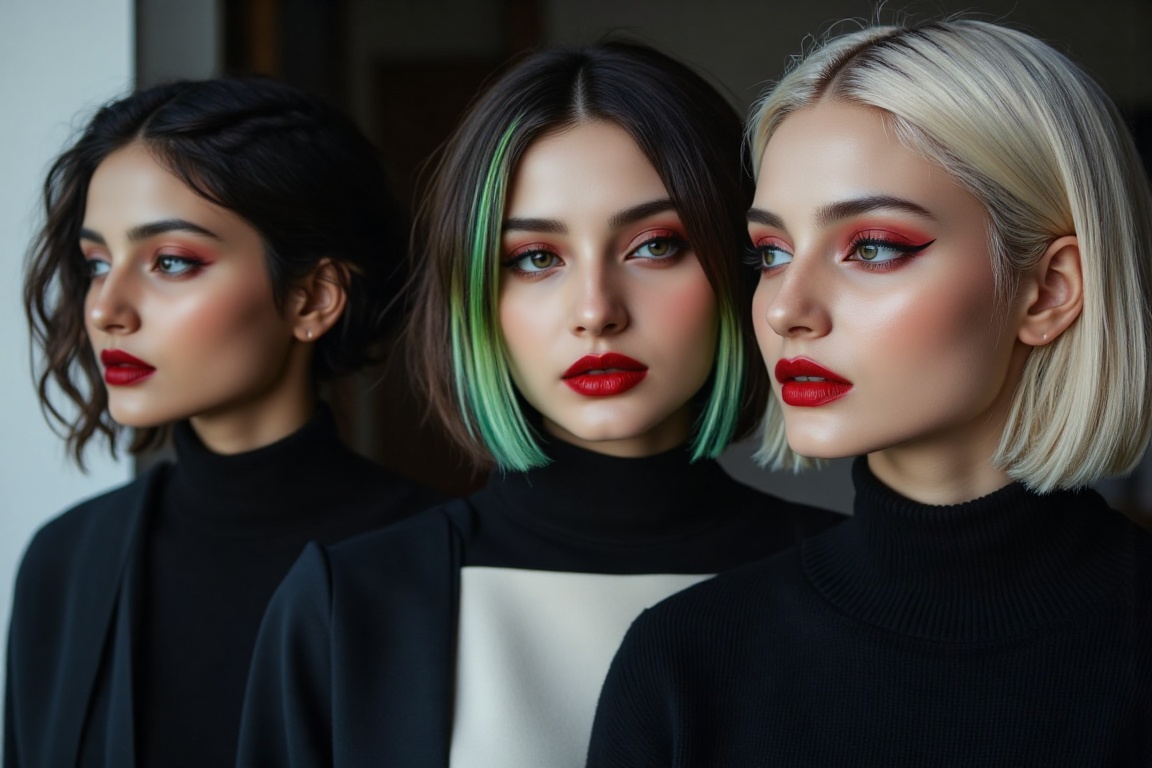 Camilja,  Karina and Bea wear soft,  dark furs on Tensor.Art