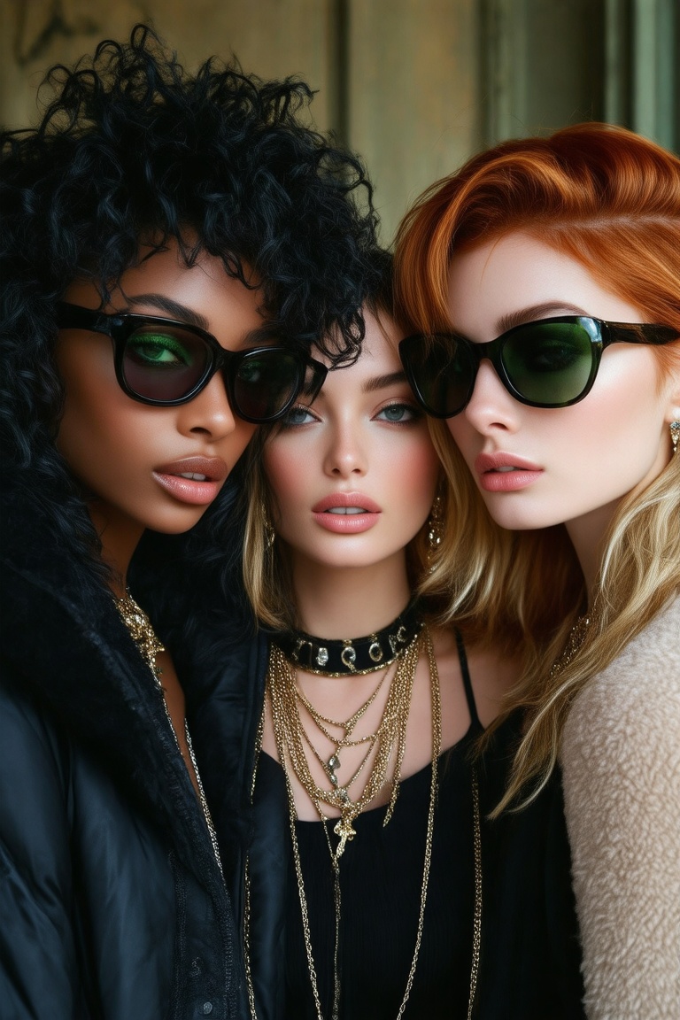 Camilja,  Karina and Bea wear soft,  dark furs on Tensor.Art
