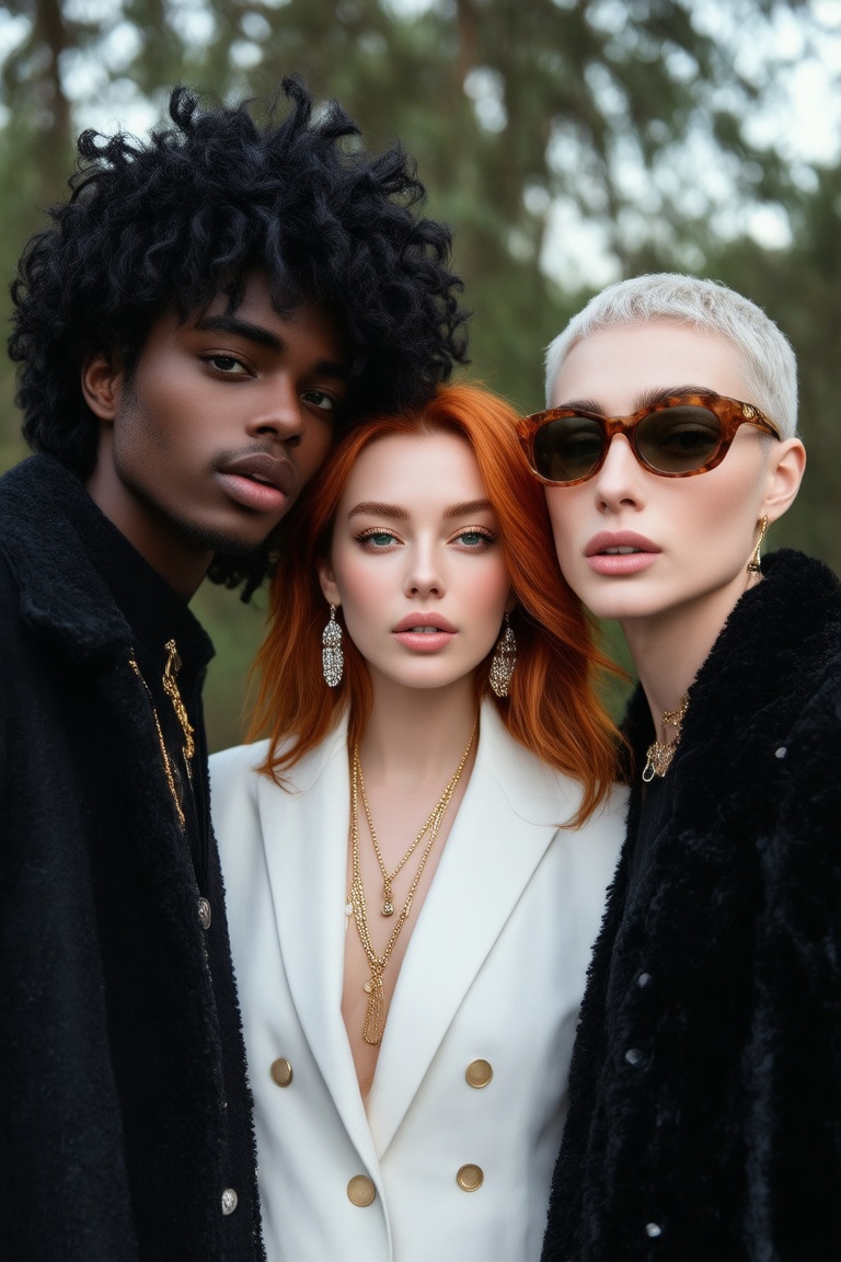 Camilja,  Karina and Bea wear soft,  dark furs on Tensor.Art