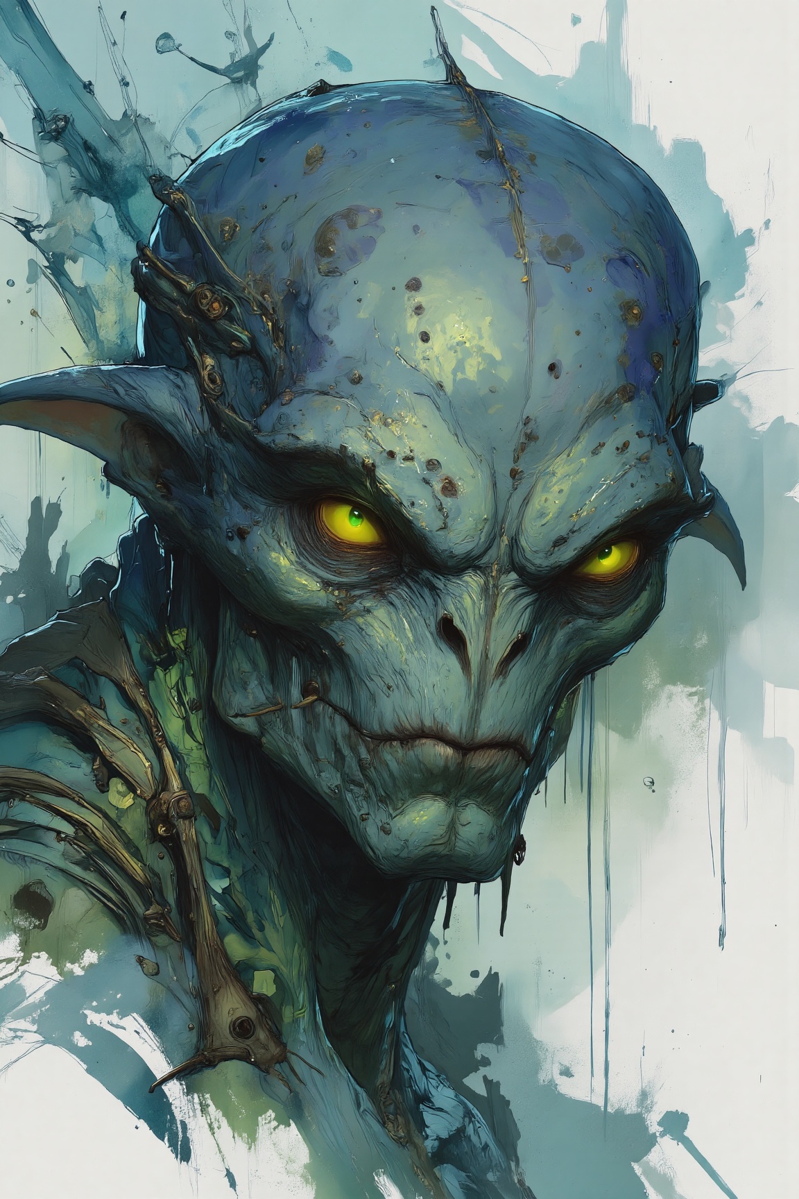 MJv7 style animaaal,  The image depicts a fantastical creature with a large,  bulbous head and a prominent on Tensor.Art