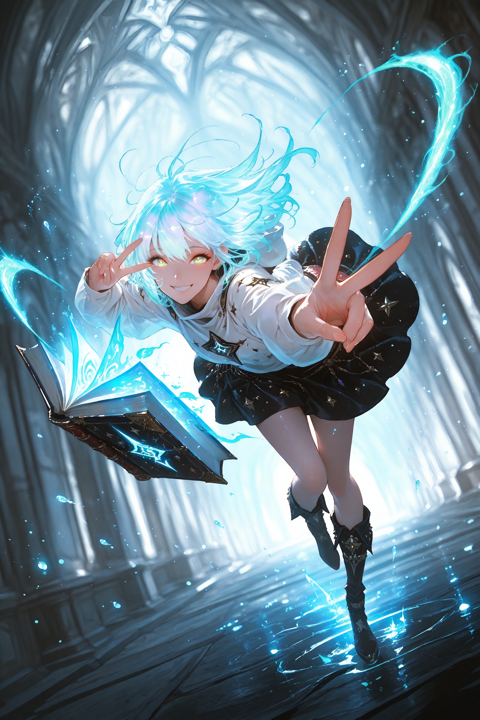 1girl,  big smile,  skirt fluttering in the wind on Tensor.Art