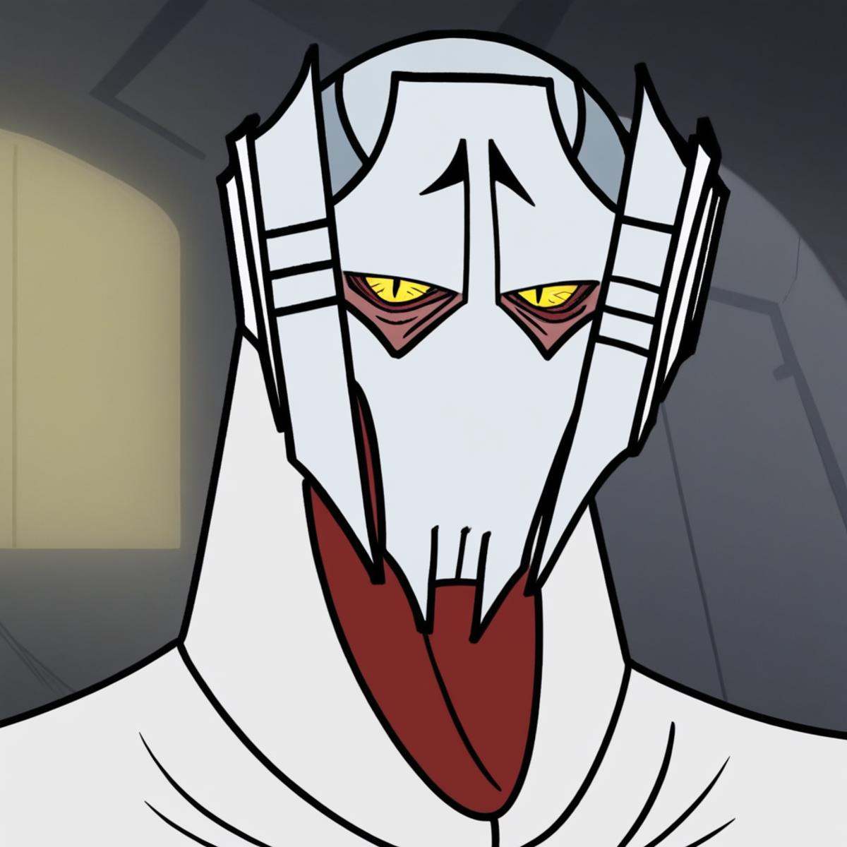 General Grievous,  yellow eyes,  red cape on Tensor.Art
