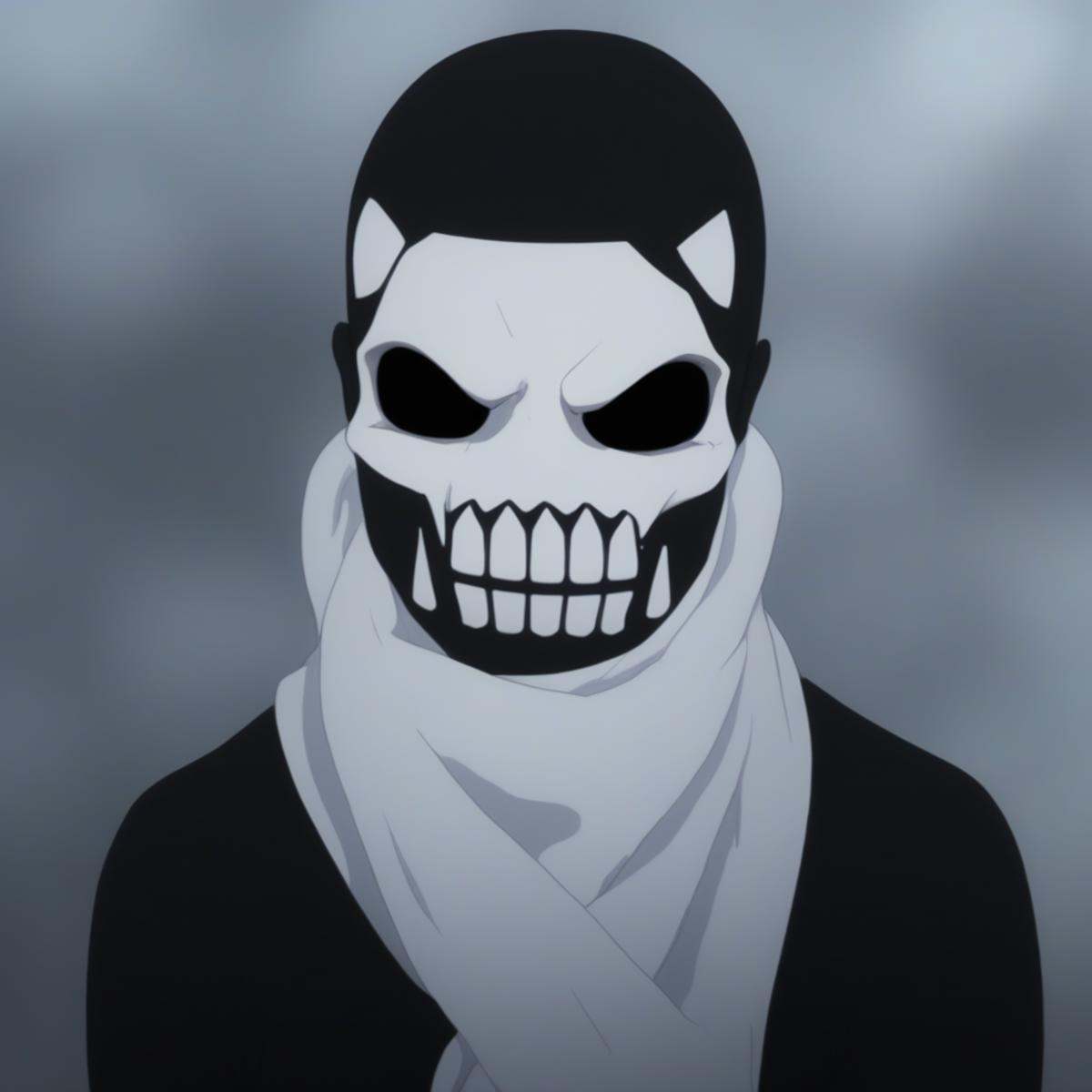 skull face,  black eye holes,  black body on Tensor.Art