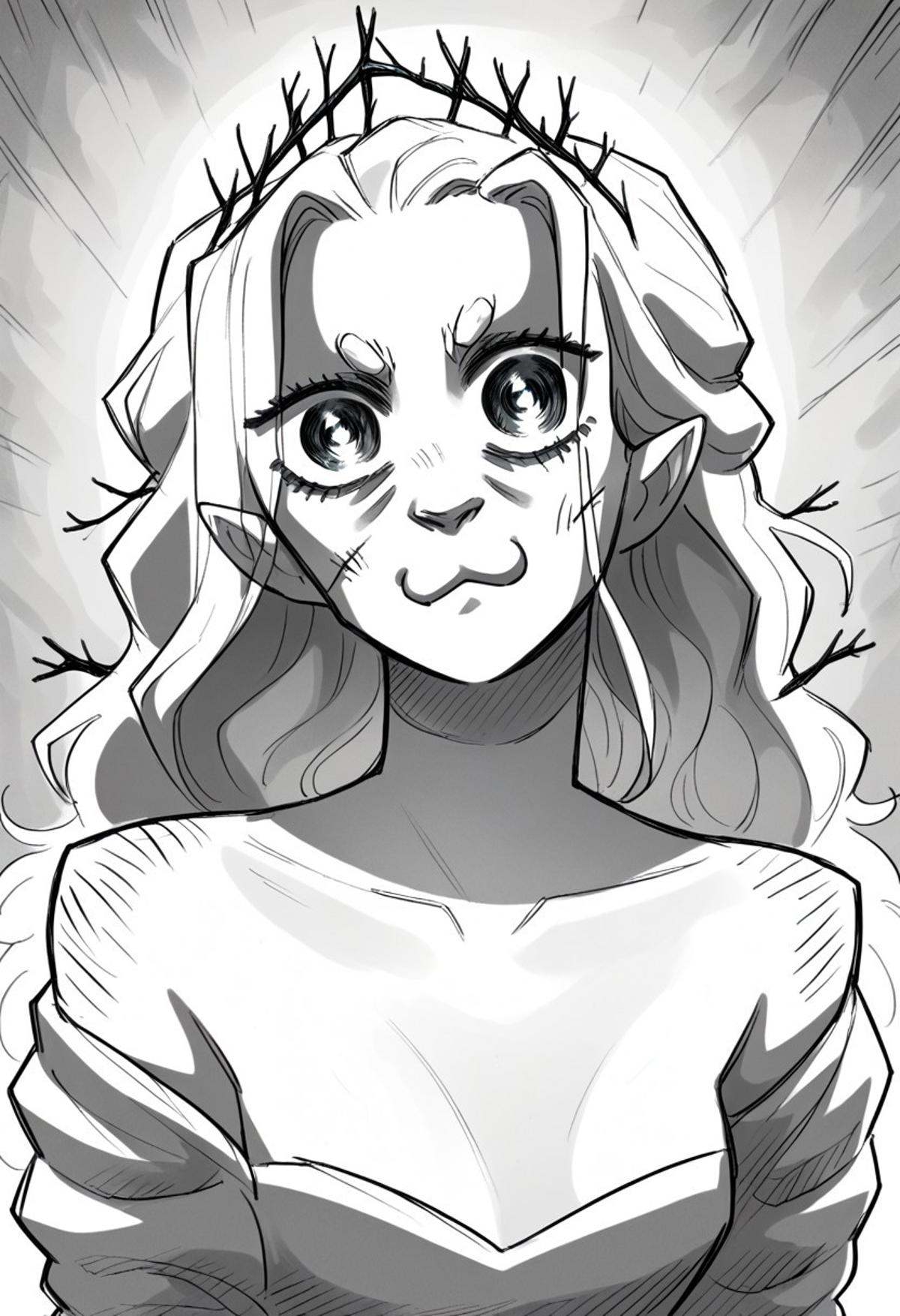 monochrome,  greyscale,  STPwitch on Tensor.Art