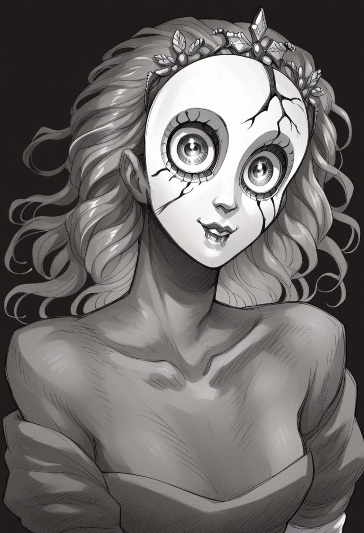 monochrome,  greyscale,  STPnightmare on Tensor.Art