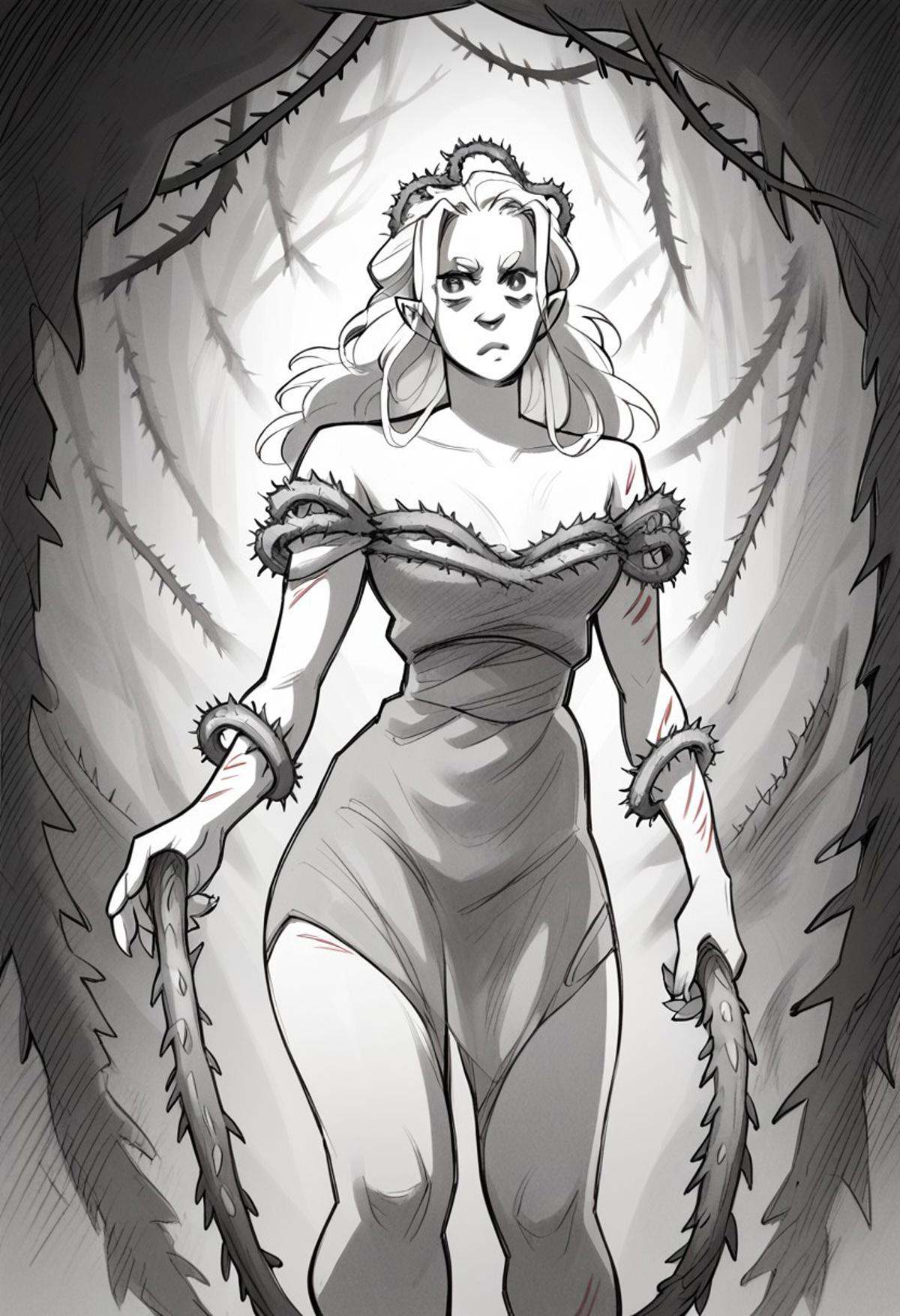 monochrome,  greyscale,  STPThorn on Tensor.Art