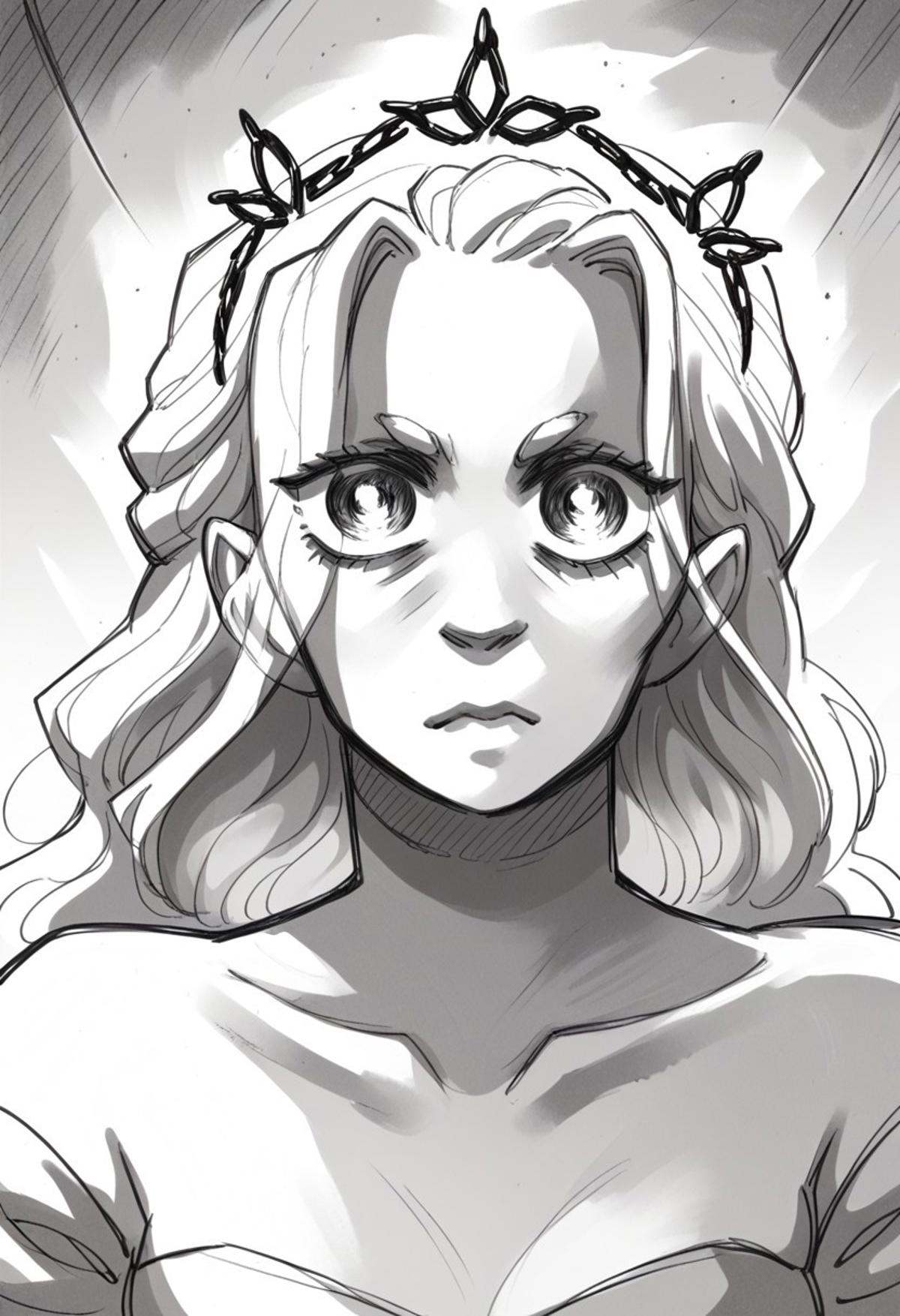 monochrome,  greyscale,  STPneedle on Tensor.Art