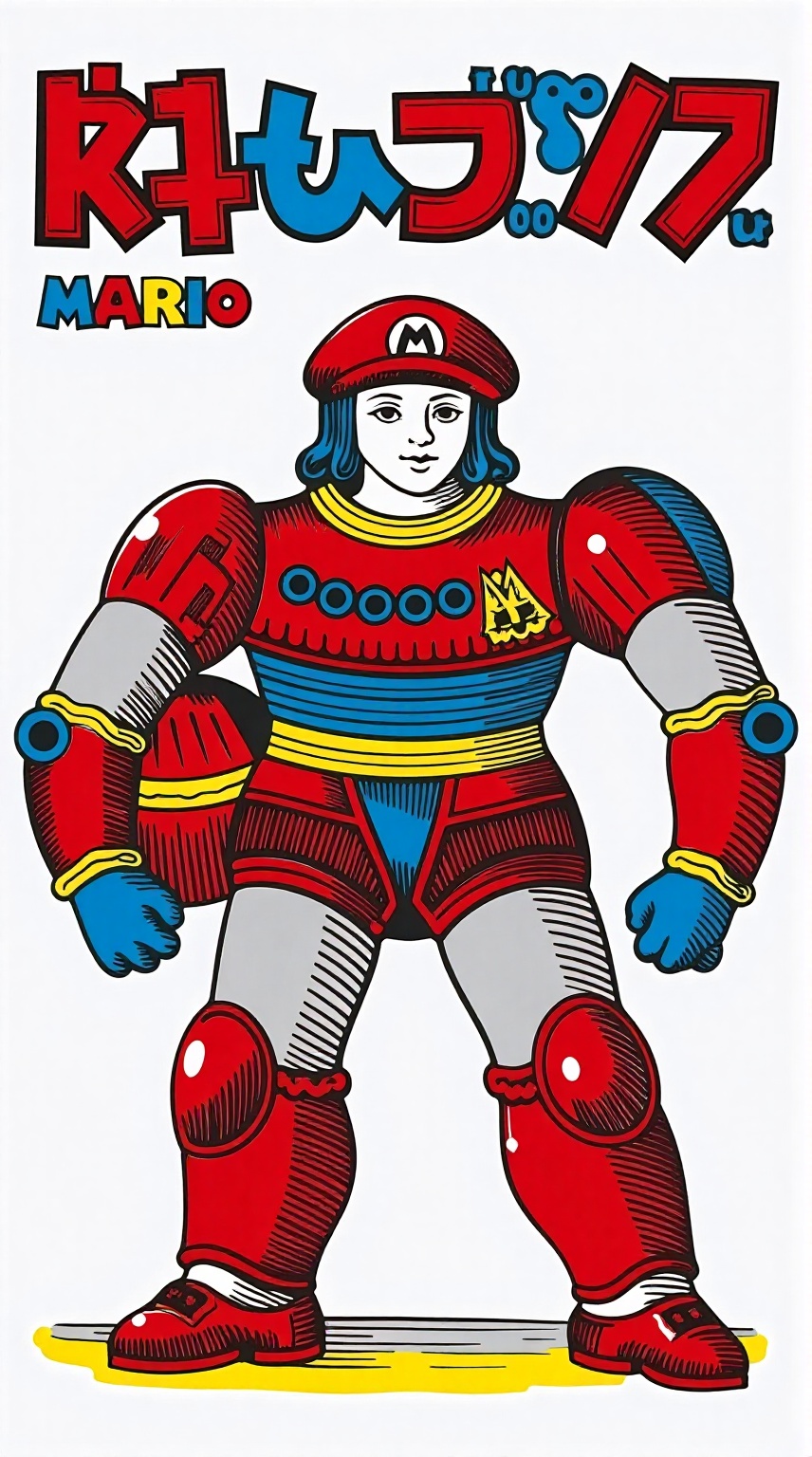1980s japanese mech anime with title ‘Mario’. on Tensor.Art