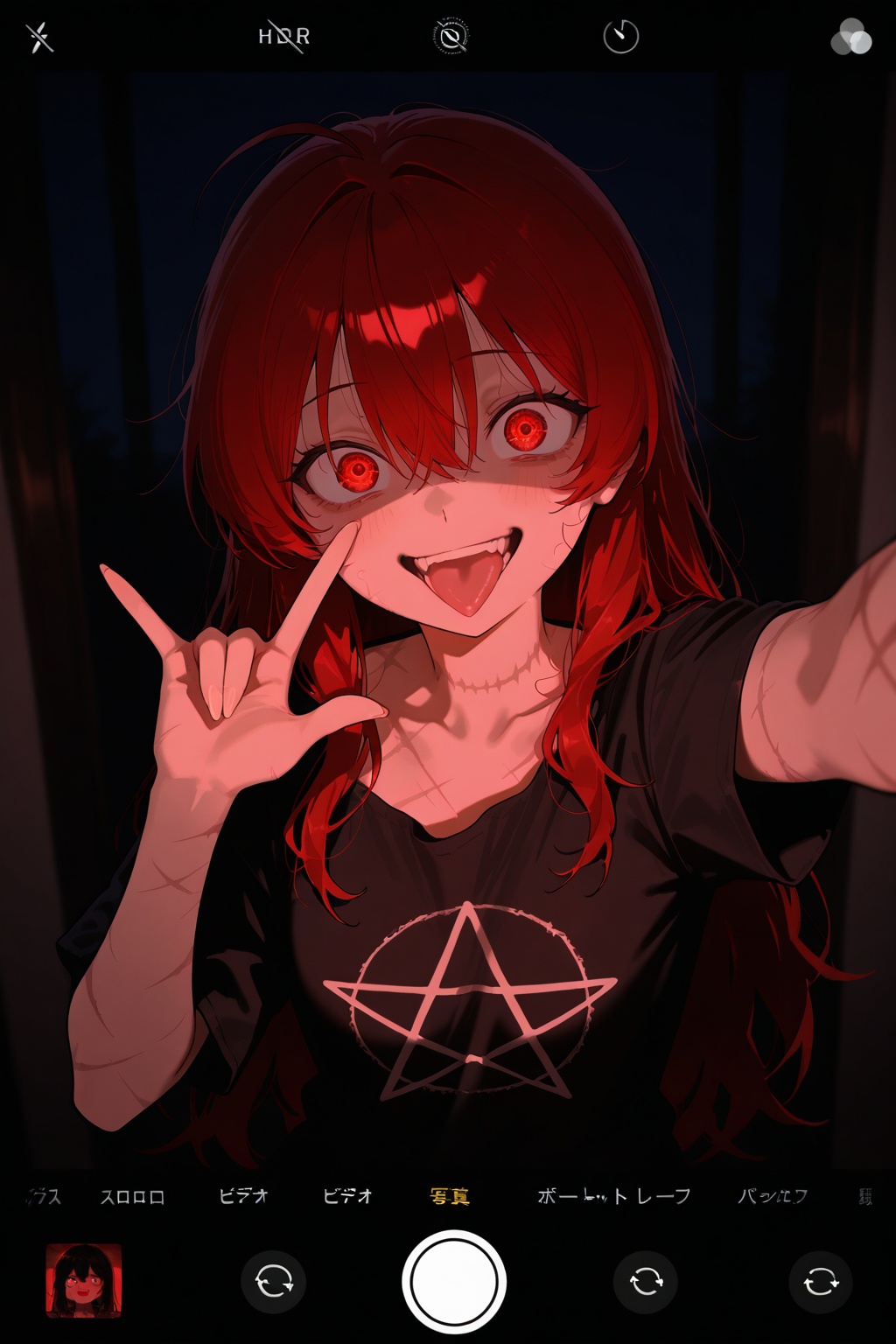 1girl,  crazy eyes,  dark on Tensor.Art