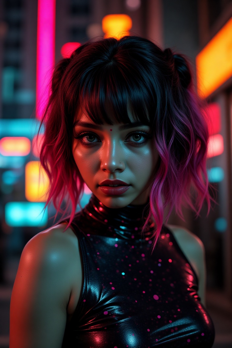 RAW Photo,  sci-fi retro aesthetic,  punk girl on Tensor.Art