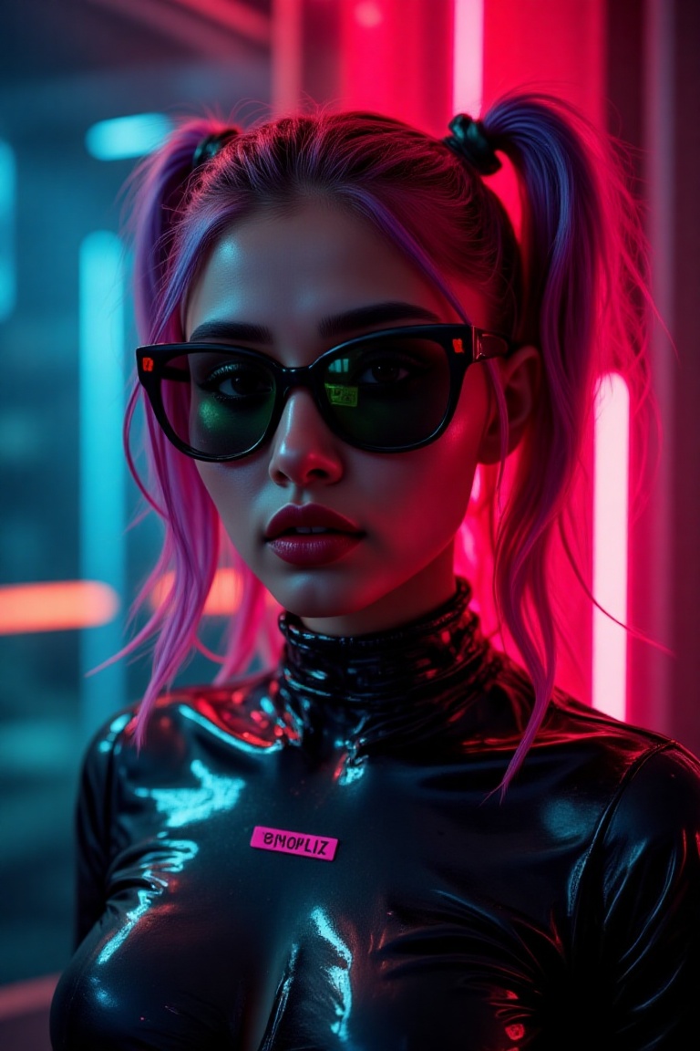 RAW Photo,  sci-fi retro aesthetic,  punk girl on Tensor.Art