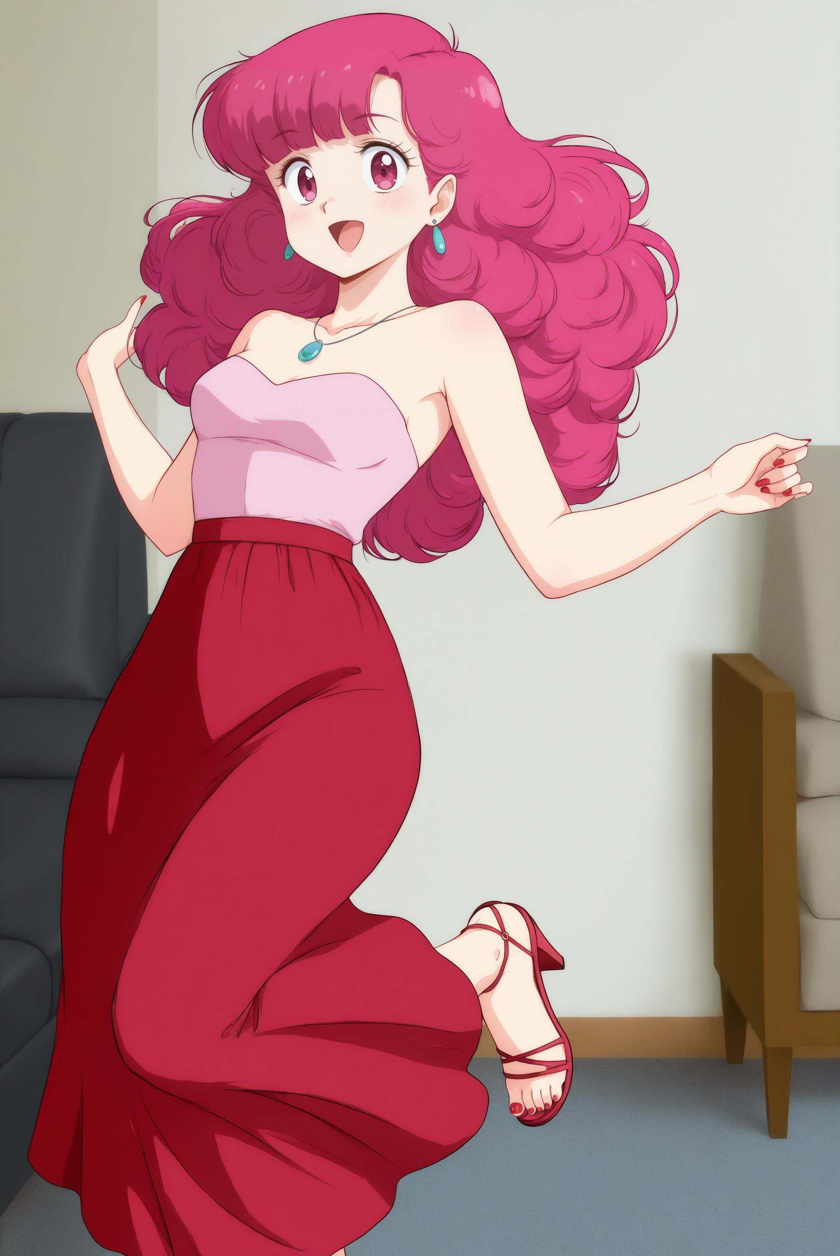 Ran,  pink eyes,  curly hair on Tensor.Art
