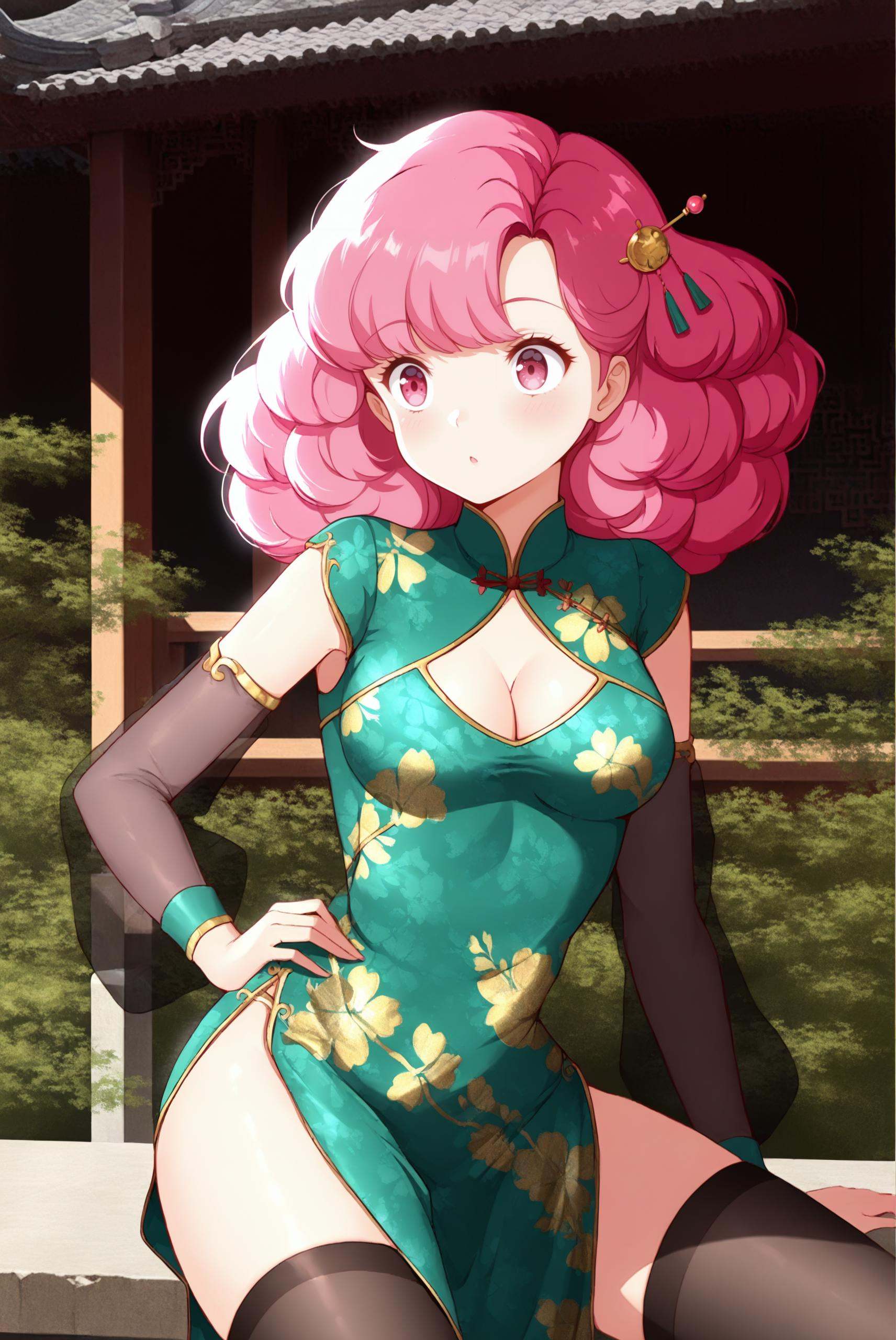 Ran,  pink eyes,  curly hair on Tensor.Art