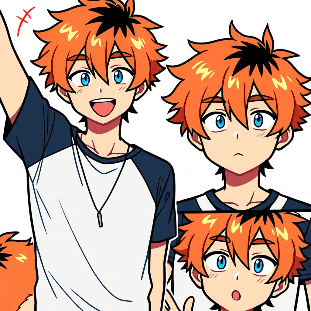 anime boy,  cute,  waving on Tensor.Art