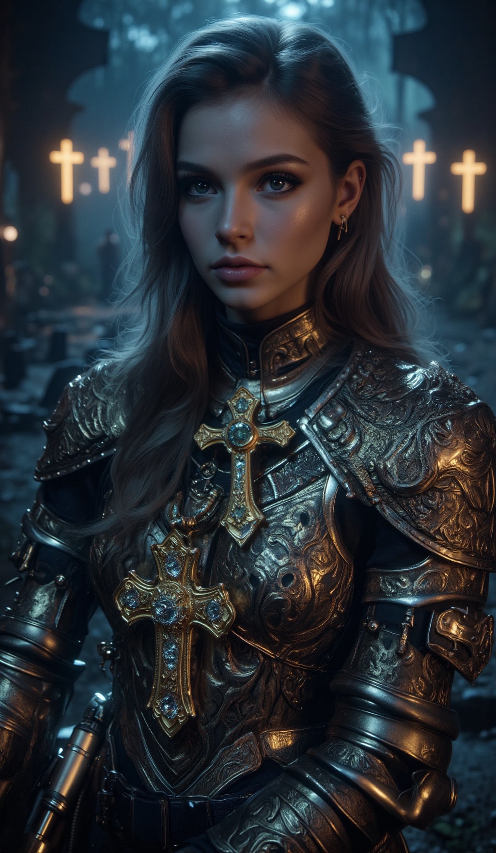 A majestic,  young queen-warrior,  bathed in the soft on Tensor.Art