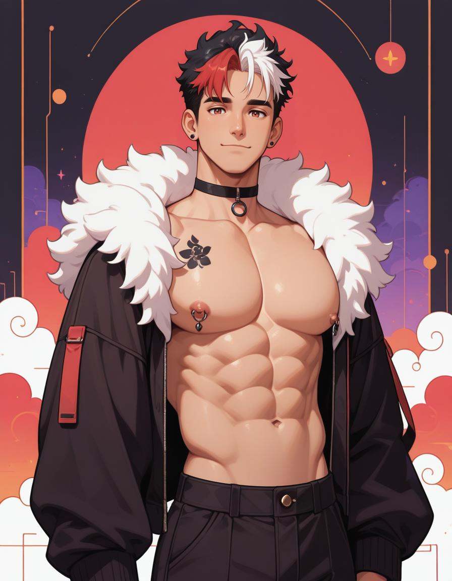 1boy,  bara,  detailed background on Tensor.Art
