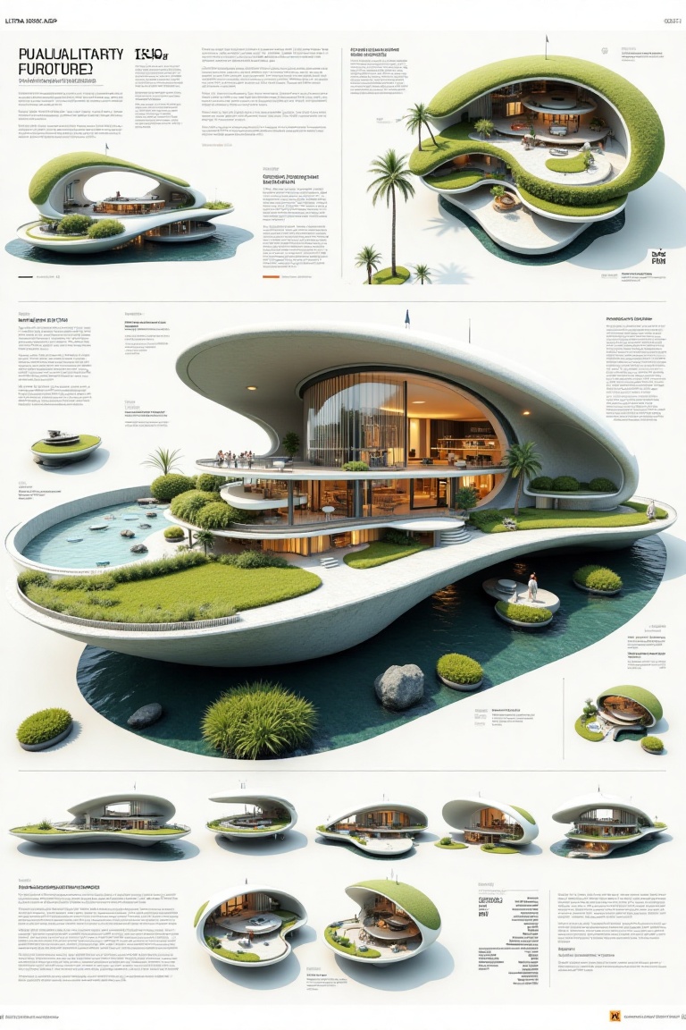 Ultra Professional architectural presentation board white mode of a modern Minimalist and Modern ship style committed to s...