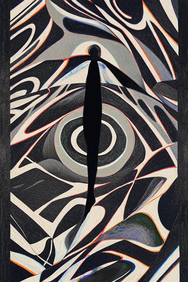 Anime woman emerging from symmetrical inkblot patterns,  psychological surreal style,  artistic abstract on Tensor.Art