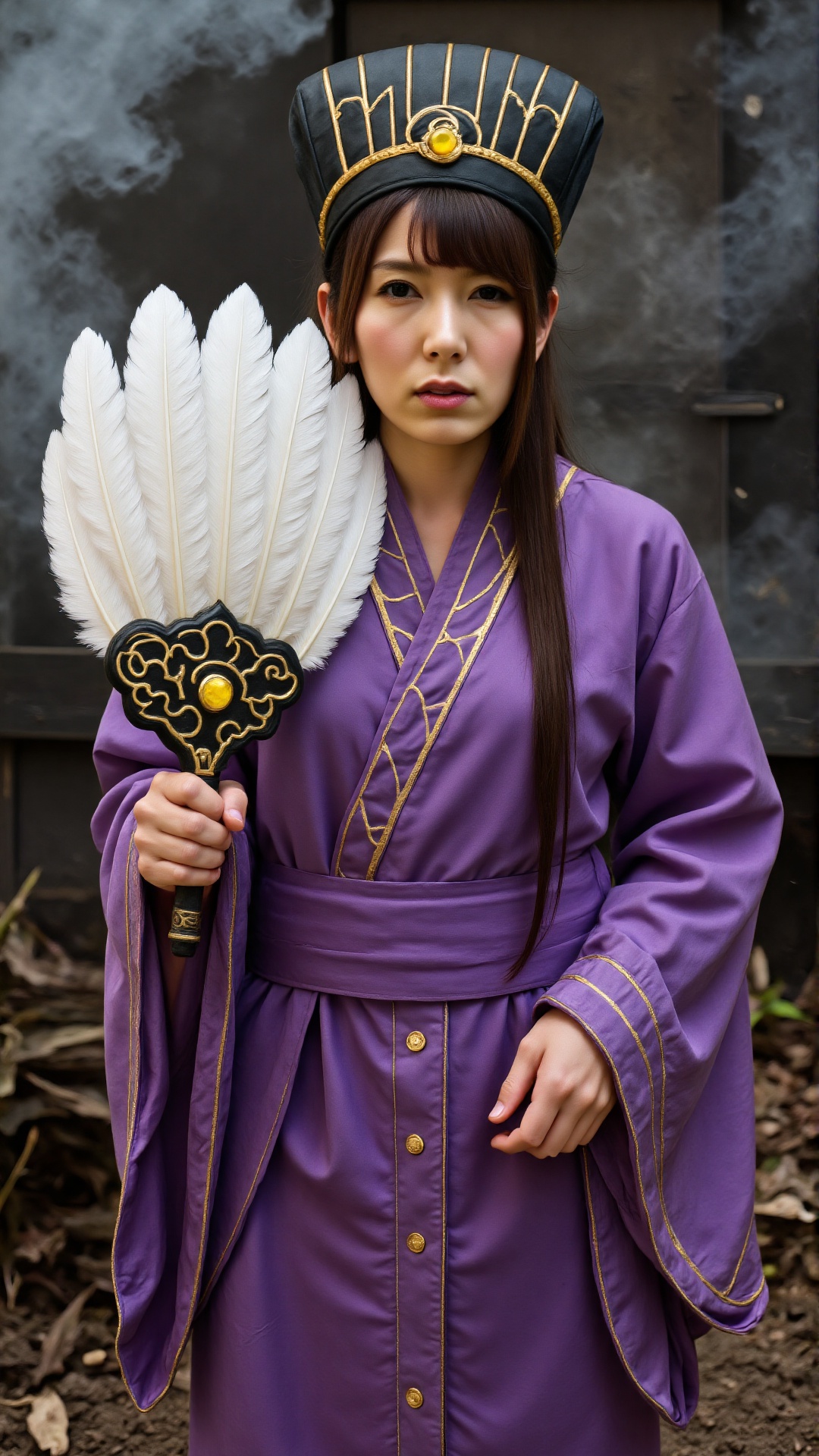 This is a realistic,  ultra-high-pixel portrait photo: an Asian woman with neat long black hair,  wearing an ancient Chine...