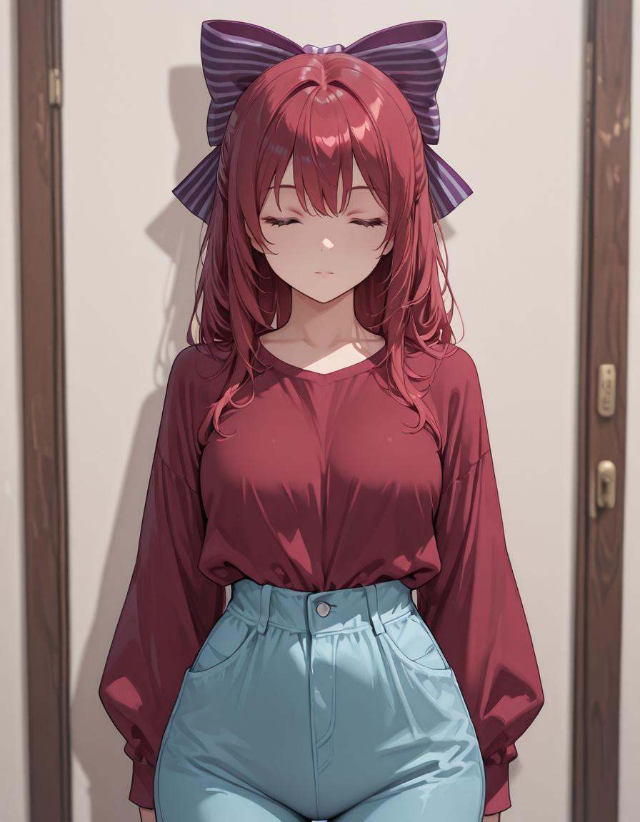 1girl,  red SHIRT,  blue pants on Tensor.Art