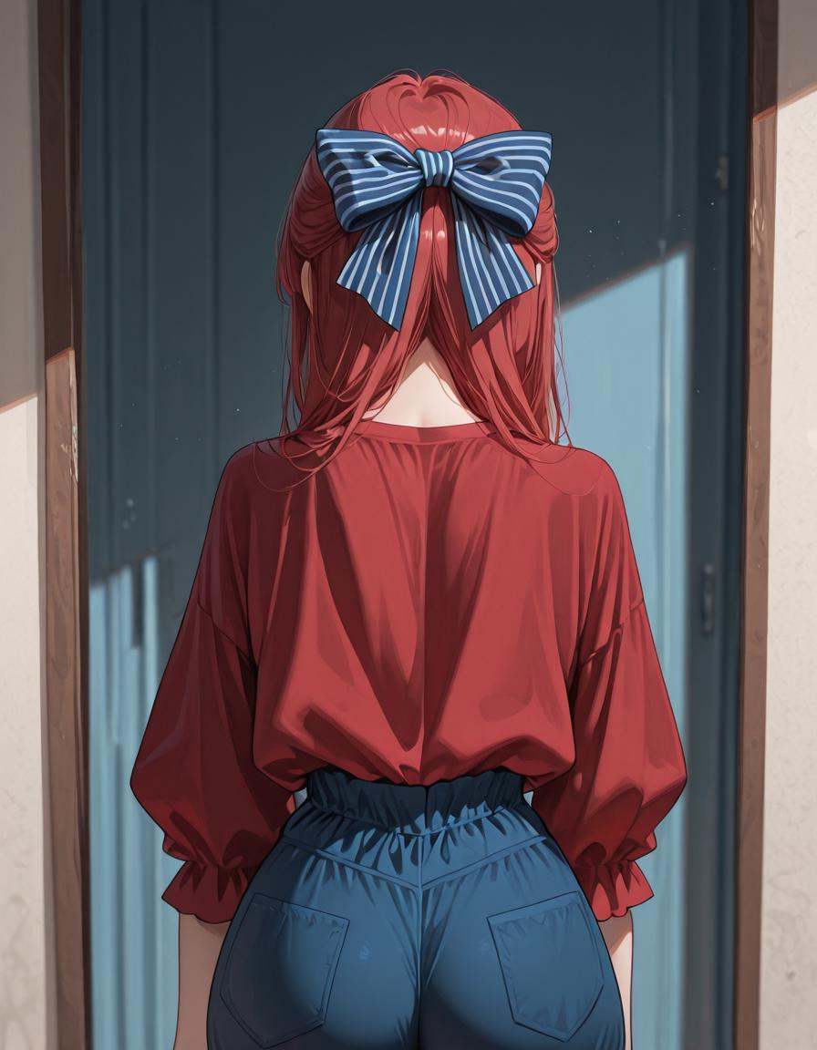 1girl,  red SHIRT,  blue pants on Tensor.Art