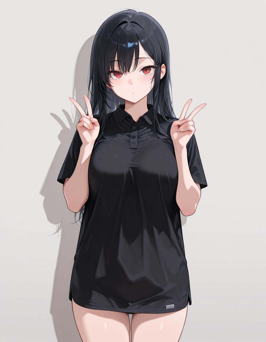 po1oshirt,  black polo shirt, on Tensor.Art